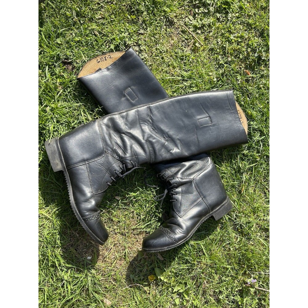 Amazonas Riding Boots Womens Size 5.5 5 1/2 Equestrain Black Leather Tie